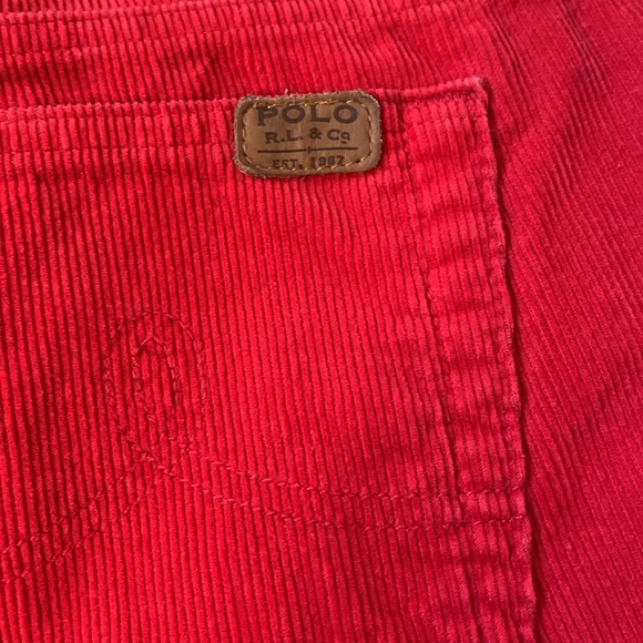RL Polo corduroy straight leg red cotton  jean style pants EUC - Picture 2 of 5